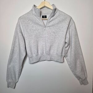 Ardene Women's Half Zipped Cropped Sweater Medium